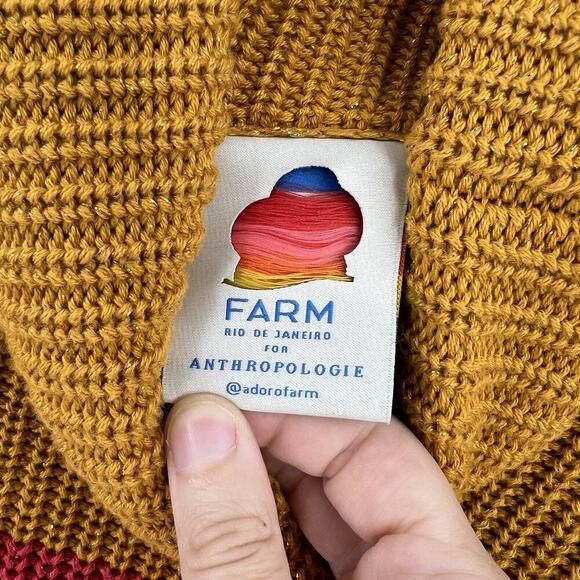 Farm Rio de Janeiro Rainbow Turtleneck Striped Knit‎ Sweater Dress Size XS - Picture 9 of 10